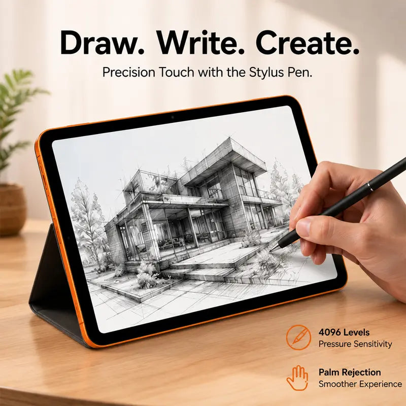 Portable Tablet Bundle for Travel & Remote Work, 10.1" Display, Memory Size, Wifi & SIM Supported with Keyboard, Mouse & Stylus