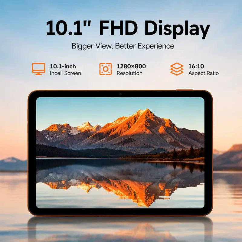 Portable Tablet Bundle for Travel & Remote Work, 10.1" Display, Memory Size, Wifi & SIM Supported with Keyboard, Mouse & Stylus